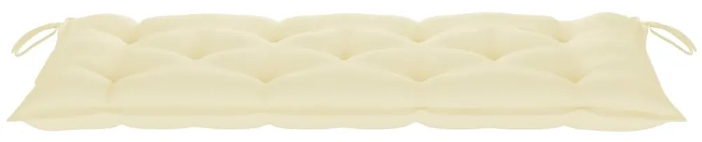Banco de jardim dobrável com almofadão 118 cm bambu