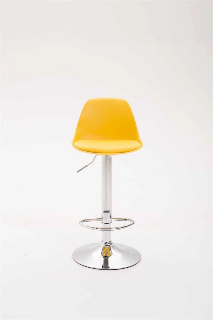 Banco alto Kiel em couro sintético 39 x 82-104 x 43 cm Amarelo