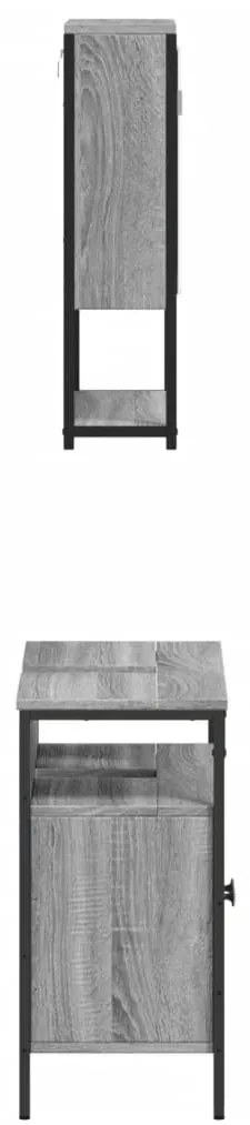 2 pcs conjunto móveis WC derivados de madeira sonoma cinza