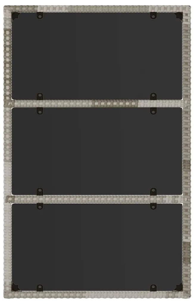 4 pcs conjunto lounge de jardim c/ almofadões vime PE cinzento