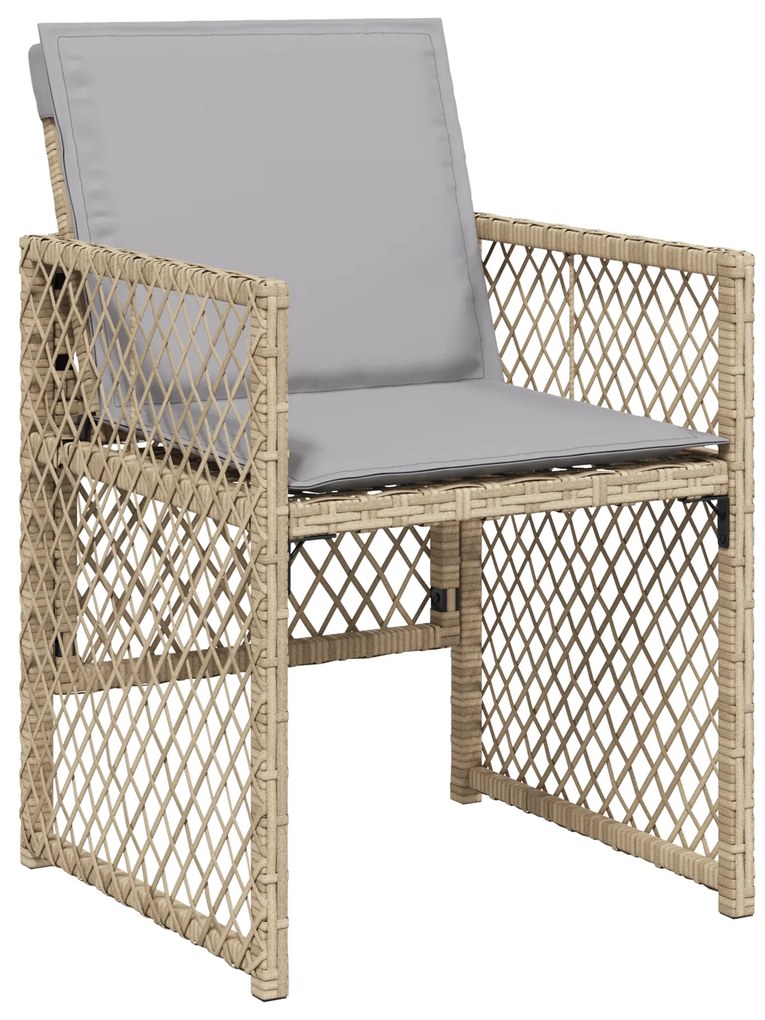 Conjunto de Jantar de Jardim vidaXL 5 Peças com Almofadas Bege Polirat