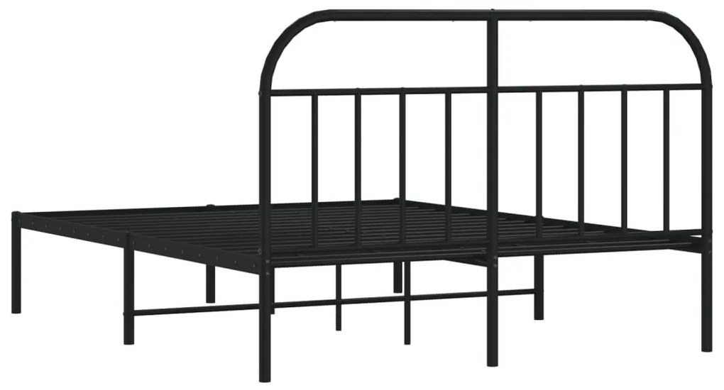 Estrutura de cama com cabeceira 140x190 cm metal preto