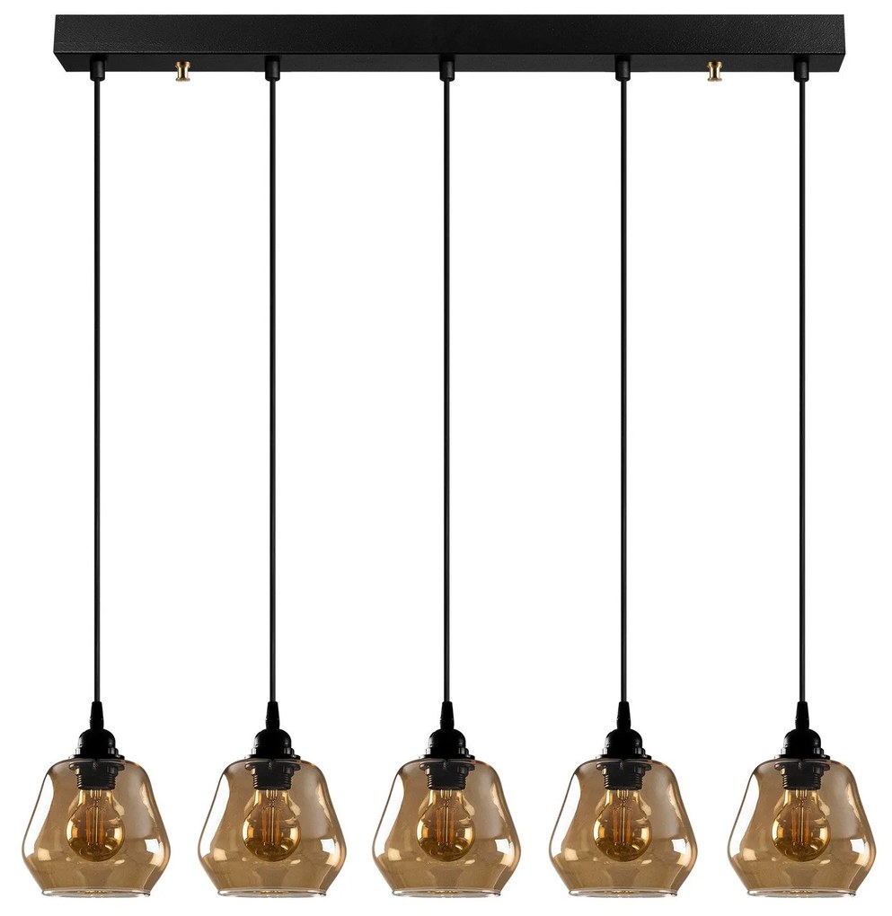 Candeeiro de Teto Chandelier Gold – Dourado e Preto – 85 x 15 cm