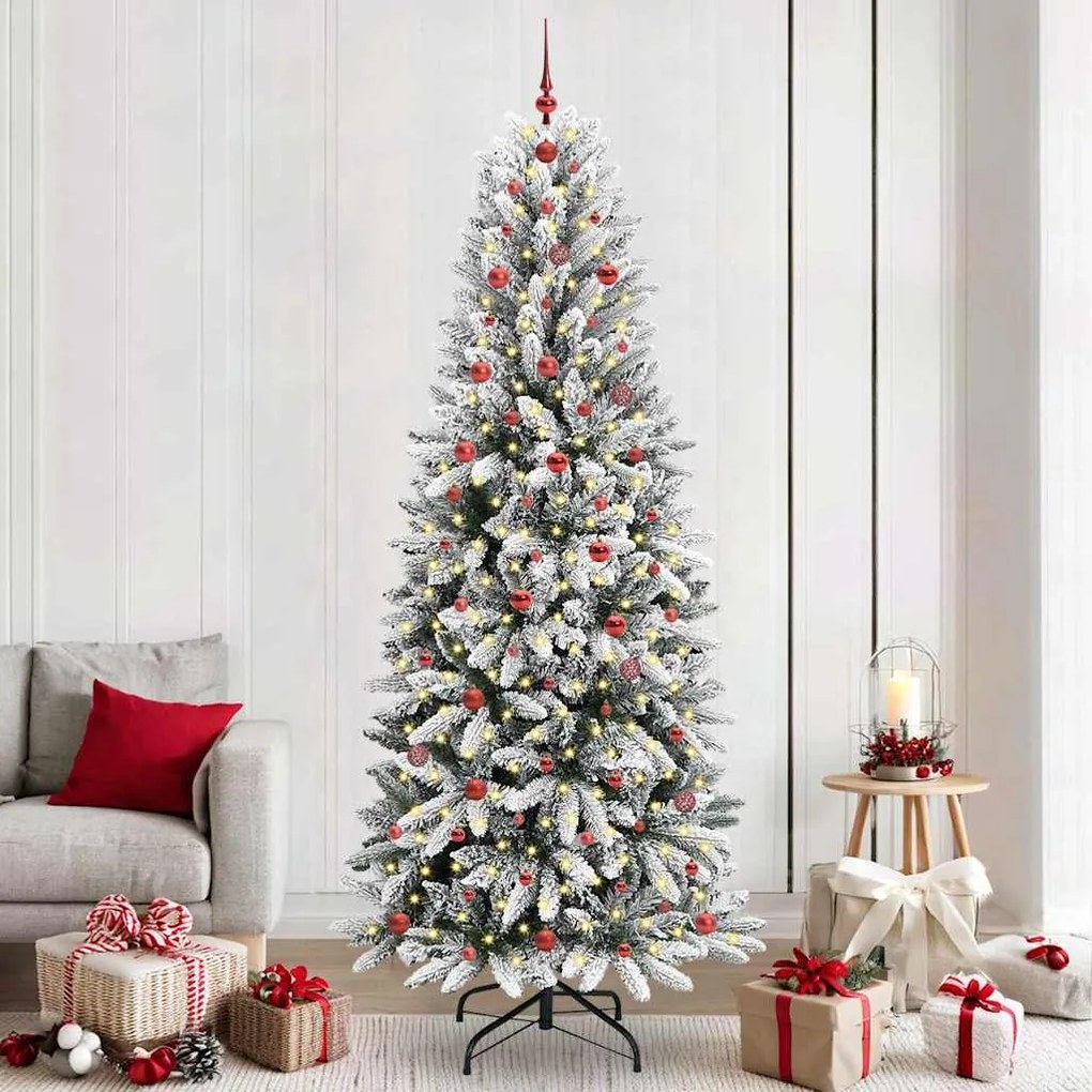 vidaXL Árvore de Natal Artificial com 300 LEDs Branco 240 cm