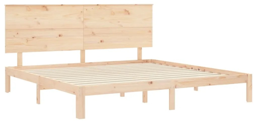 Cama sem colchão 200x200 cm madeira de pinho maciça
