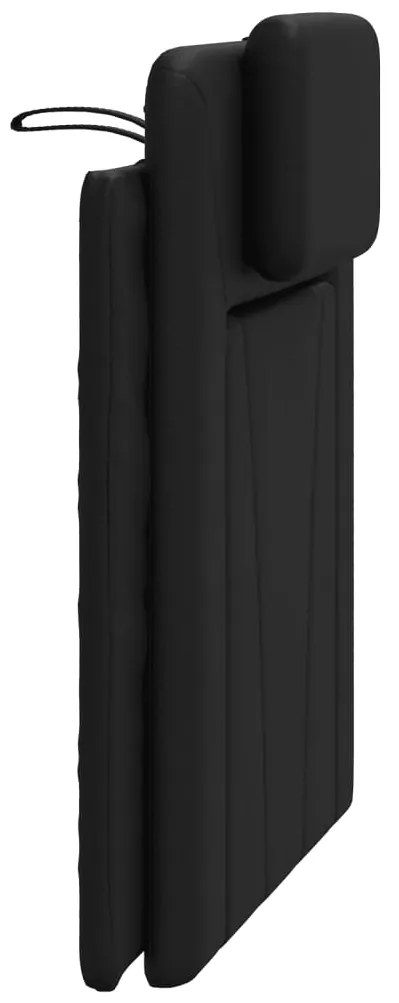 Almofadão de cabeceira 90 cm couro artificial preto