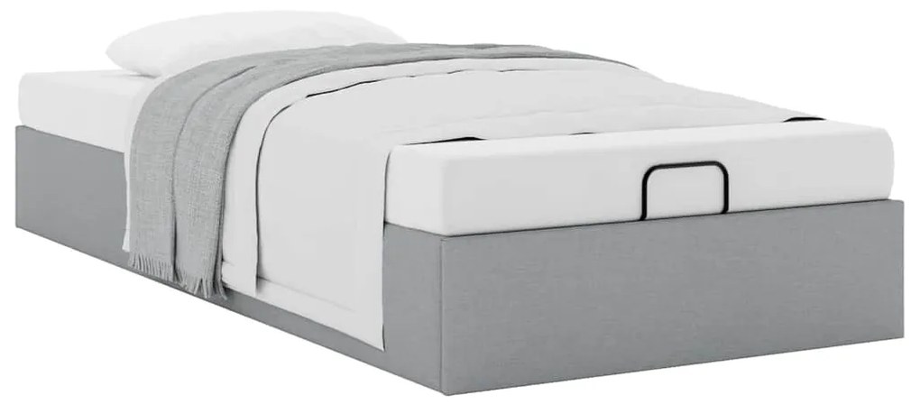 Estrutura de cama otomana sem colchão 90x190 cm cinzento claro