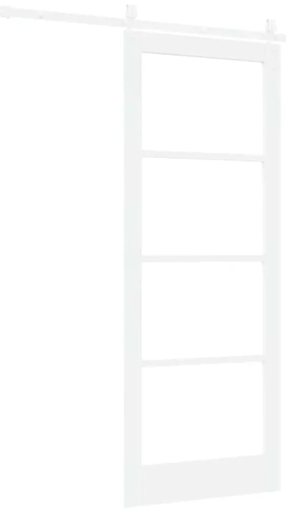 Conjunto de Porta de Correr vidaXL com Ferragens Brancas 83x211 cm Mad