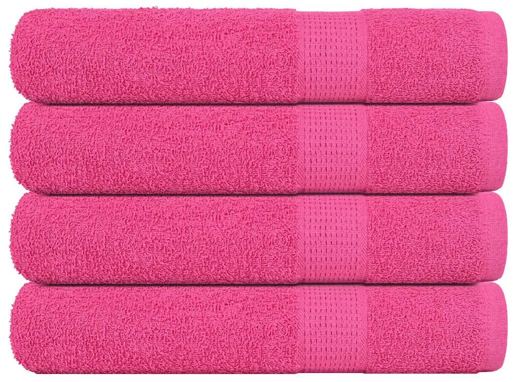 Toalhas 4 pcs 100x200 cm 360 gsm 100% algodão rosa