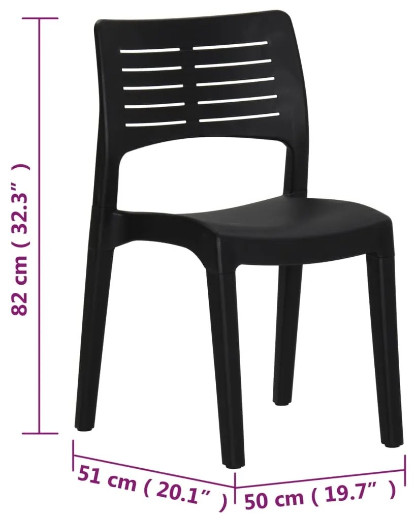 Cadeiras de jardim 2 pcs polipropileno antracite