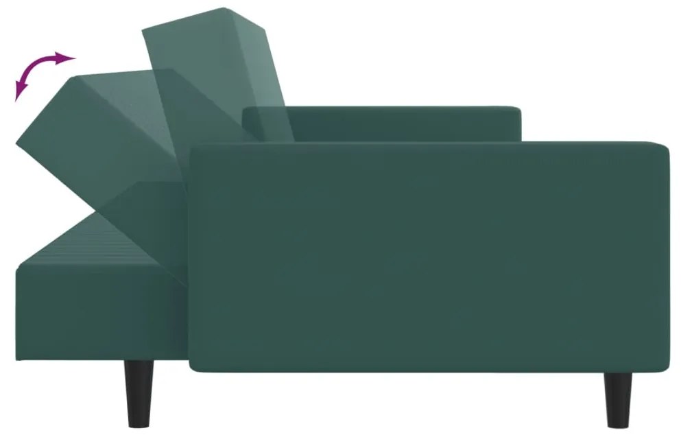 2 pcs conjunto de sofás veludo verde-escuro