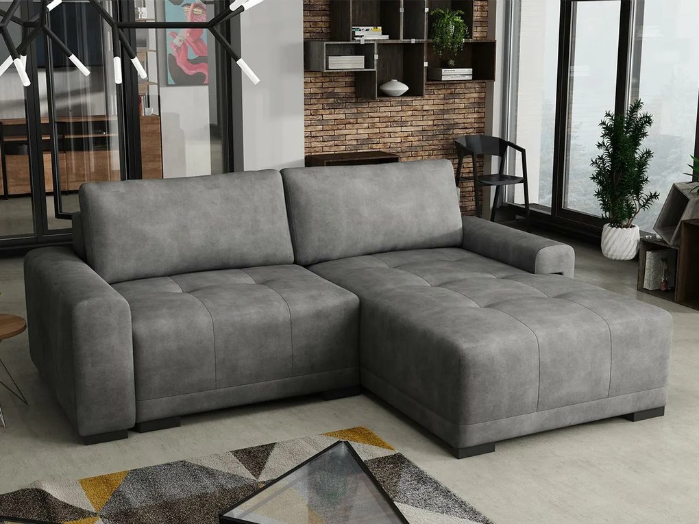 Sofá de canto Columbus 183, Cama com arrumação, 237x180x75cm, 121 kg, Pernas: Madeira