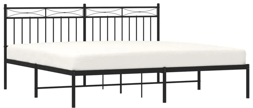 Estrutura de cama em metal com cabeceira 180x200 cm preto