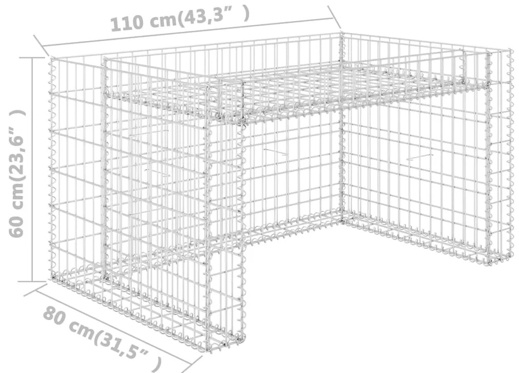 Abrigo p/ corta-relva com divisão elevada fio aço 110x80x60 cm