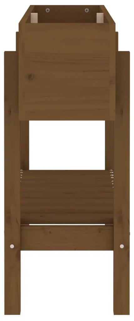 Canteiro elevado jardim 101x30x69 cm pinho maciço castanho-mel