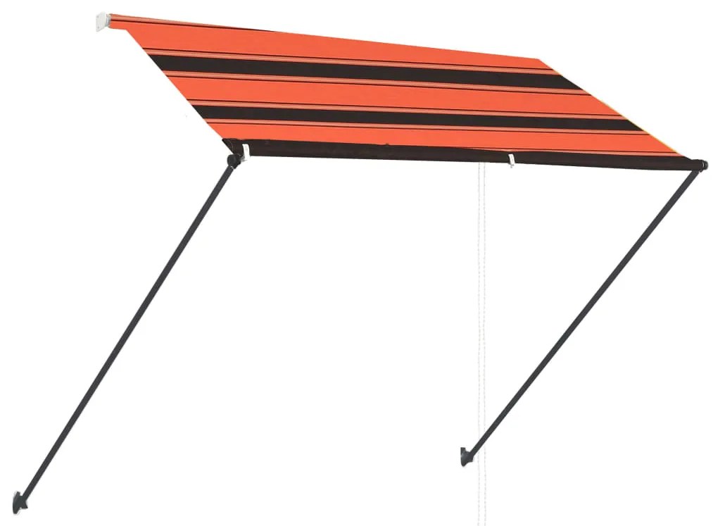 Toldo retrátil com LED 250x150 cm laranja e castanho