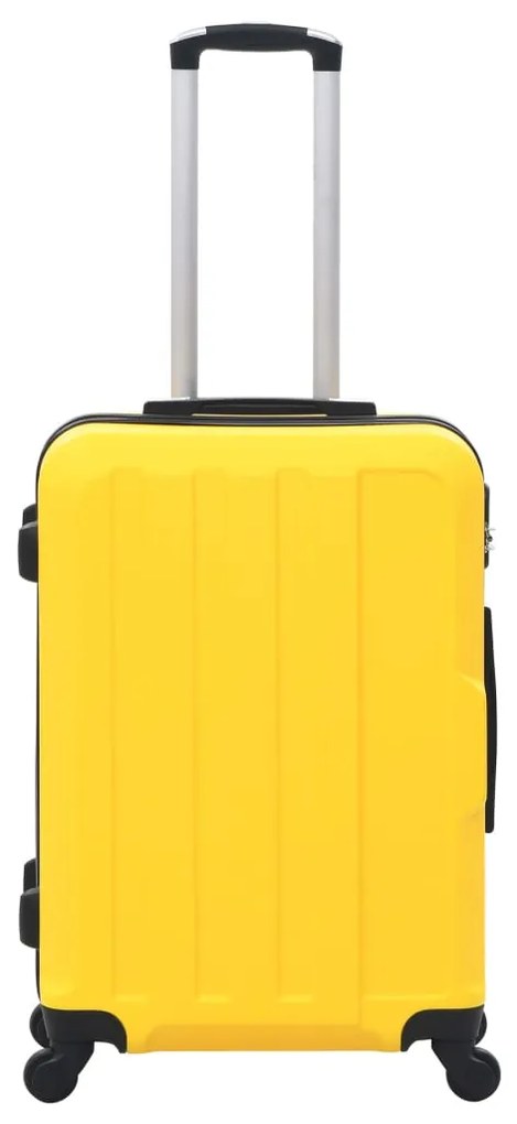 Conjunto de tróleis estojo rígido 3 pcs ABS amarelo
