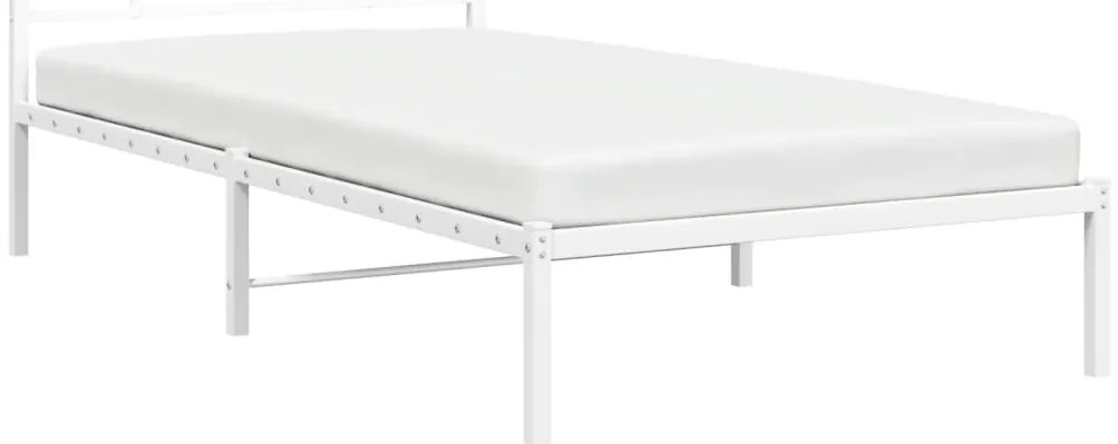 Estrutura de cama com cabeceira 100x200 cm metal branco