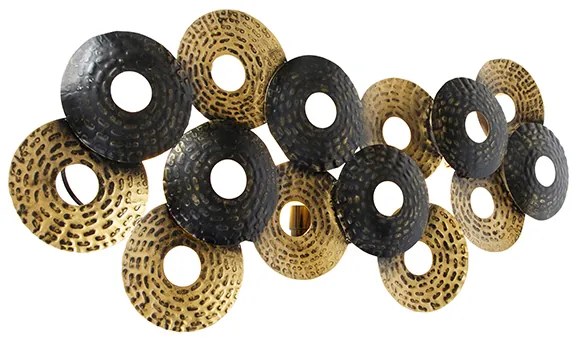 Candeeiro de parede Art Déco oriental dourado antigo 3 luzes - Balla