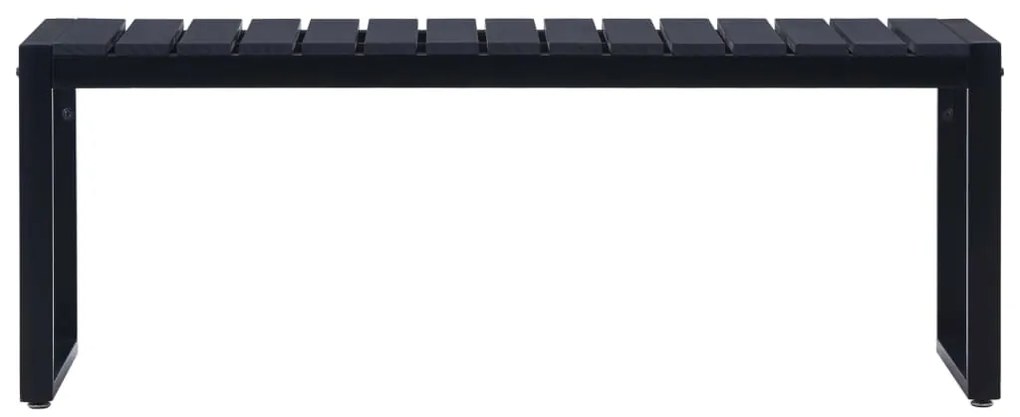 Banco jardim 120,5 cm placa de PS preto