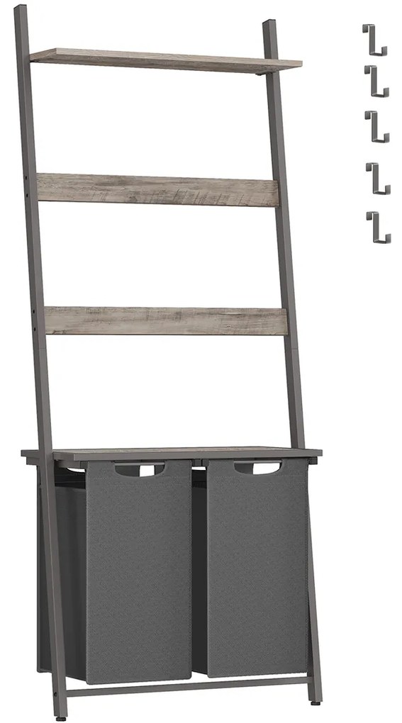Cesto de roupa com escada e arrumação | VASAGLE | 73 x 33 x 175 cm | BLH221G01.