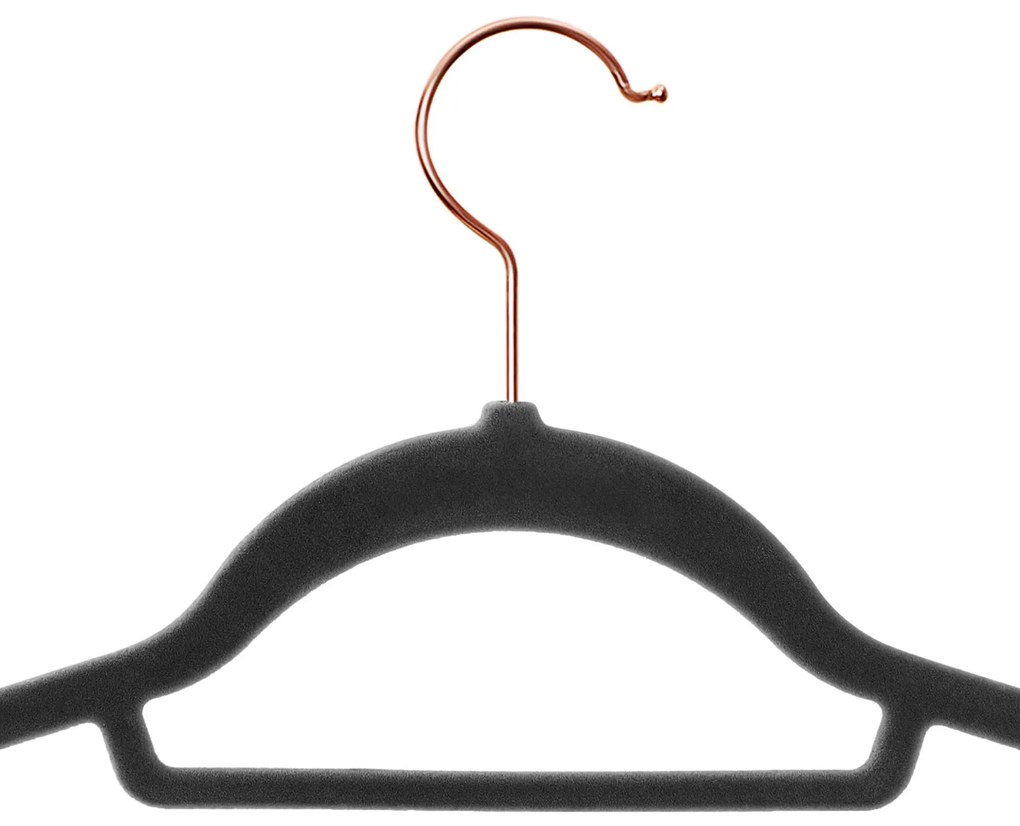 Conjunto de 50 cabides 45 x 23,5 cm Preto + Dourado
