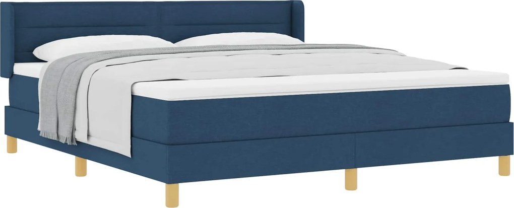 vidaXL Cama com Estrado com colchão Azul 180 x 200 cm tecido