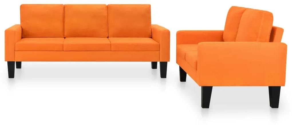 Conjunto de sofás 2 pcs tecido laranja