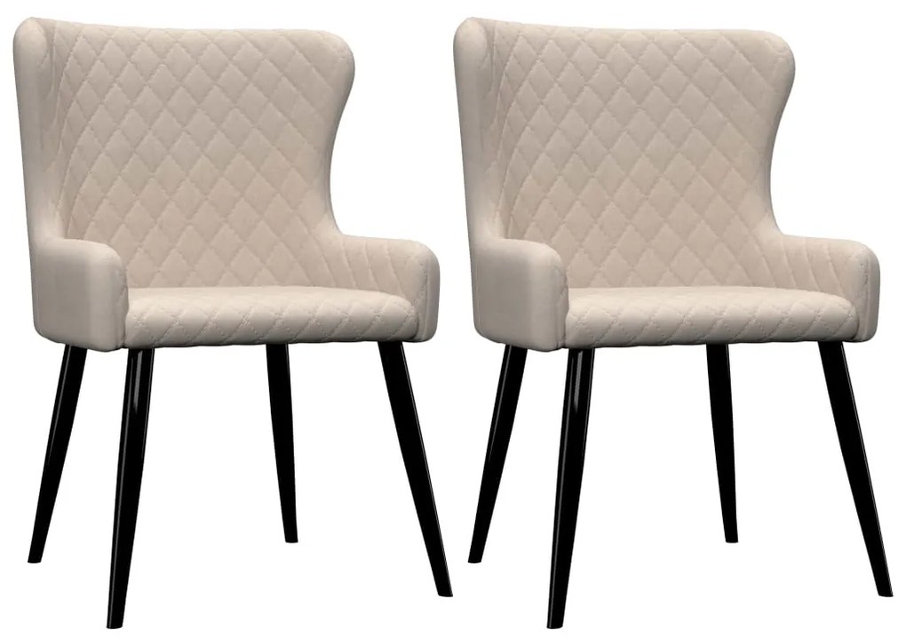 vidaXL Cadeiras de jantar 2 pcs tecido cor creme