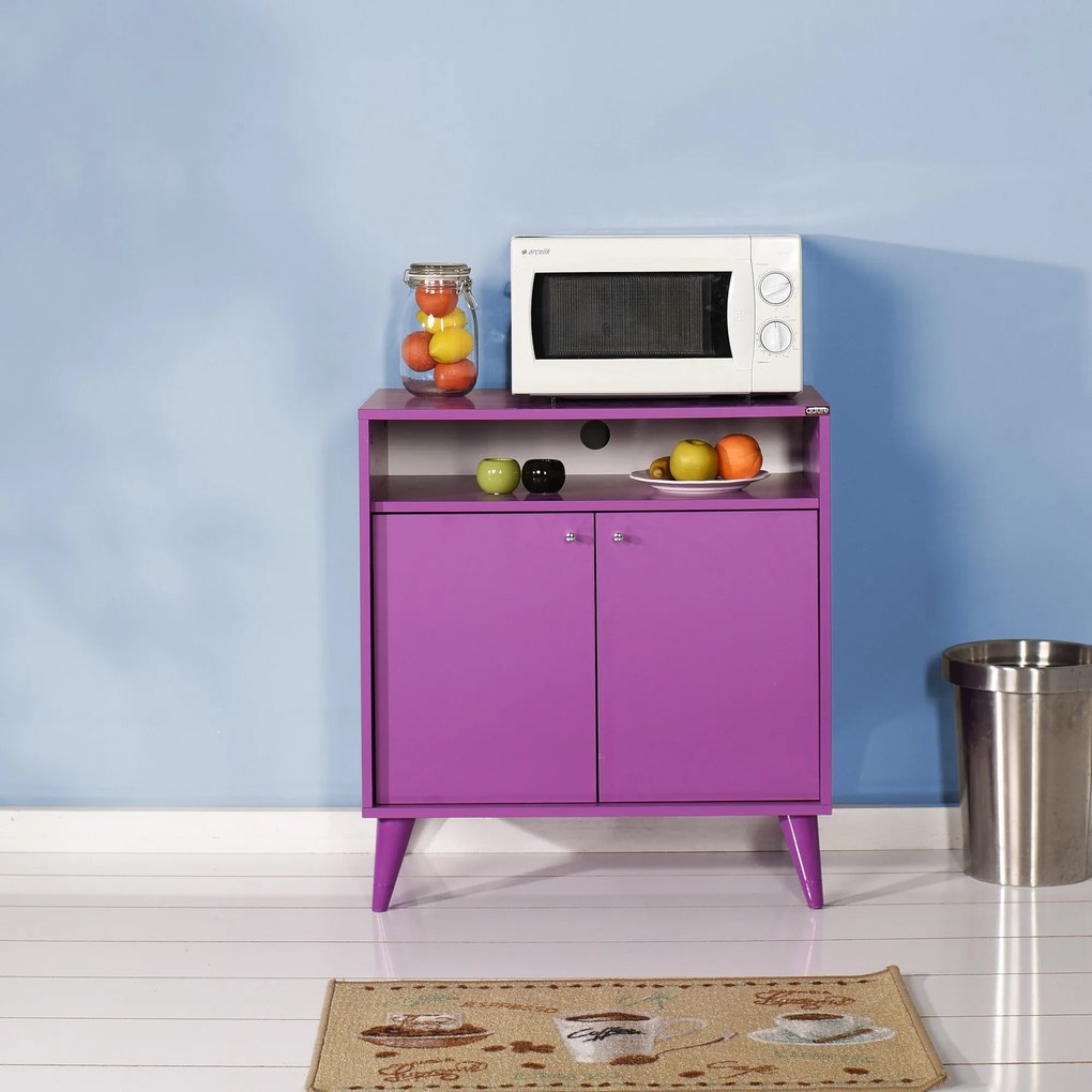 Aparador/Armário multiusos "Diamante" - Design Moderno - Roxo - 73x79x