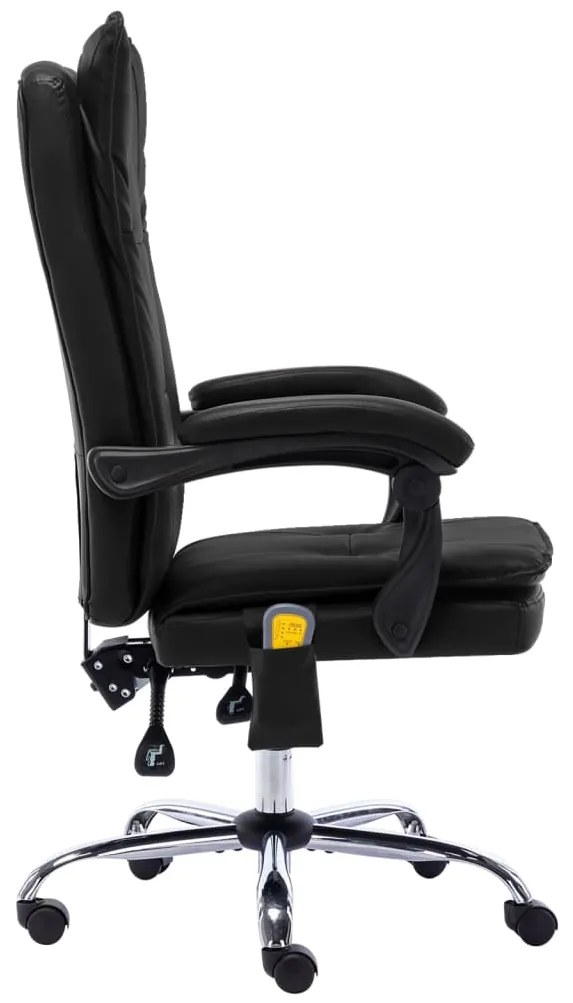 Cadeira de escritório c/ função massagem couro artificial preto