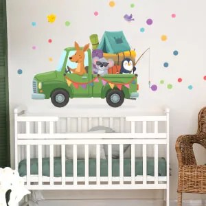 Autocolante de parede – Animais em viagem