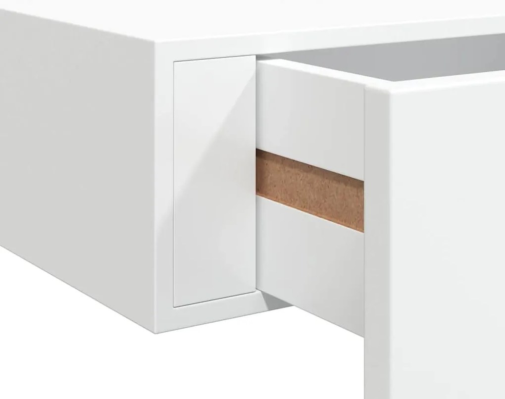 Prateleiras de parede com gavetas 2pcs MDF 40x23,5x10 cm branco
