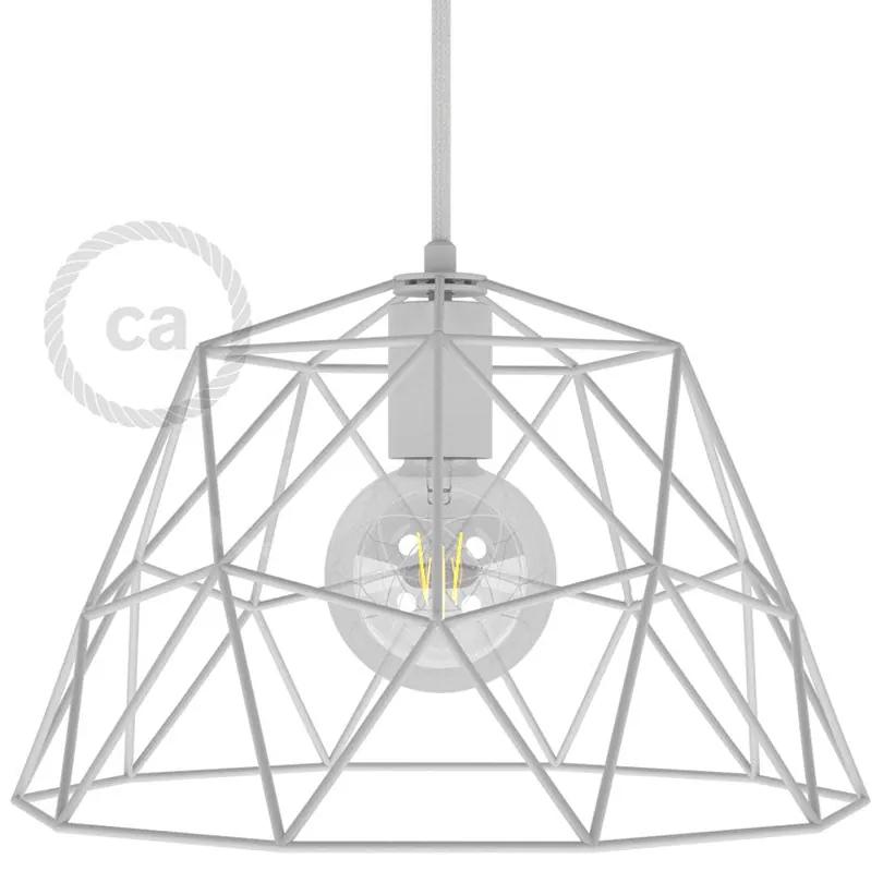 Dome XL Abajur de metal em gaiola com suporte de lâmpada E27 - Branco