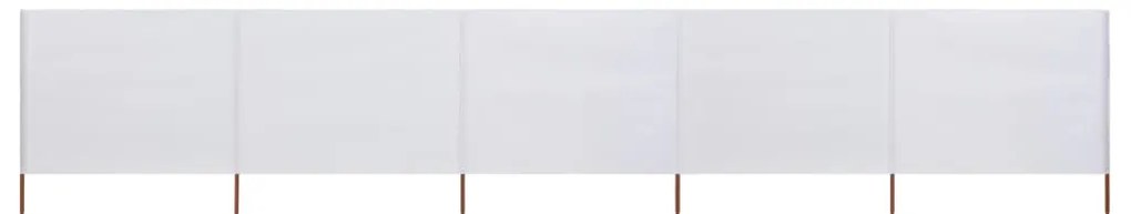 Para-vento com 5 painéis em tecido 600x120 cm cor areia branca