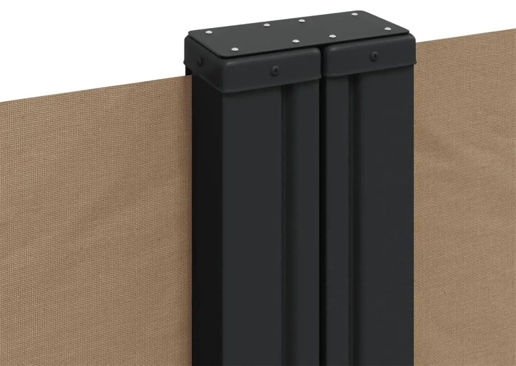 Toldo lateral retrátil 180x1200 cm cinzento-acastanhado