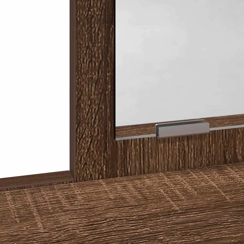 Mesa de Maquiagem com Gavetas Castanho Carvalho 79x41x140 cm