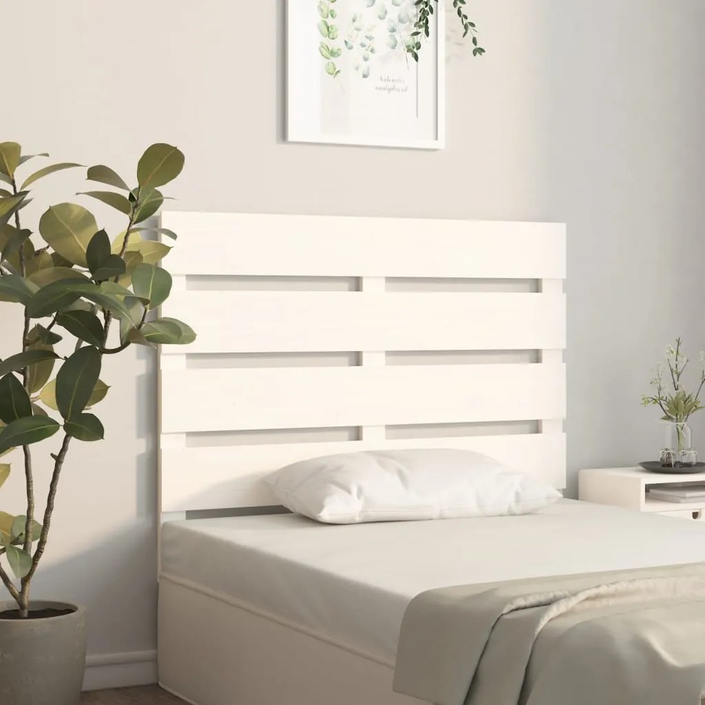 Cabeceira de cama 100x3x80 cm pinho maciço branco