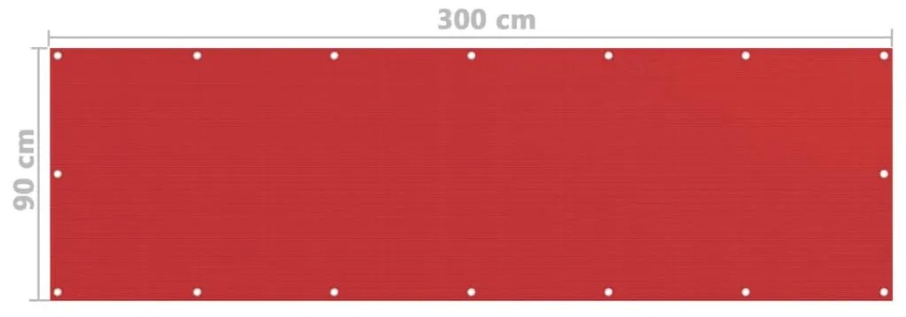 Tela de varanda 90x300 cm PEAD vermelho
