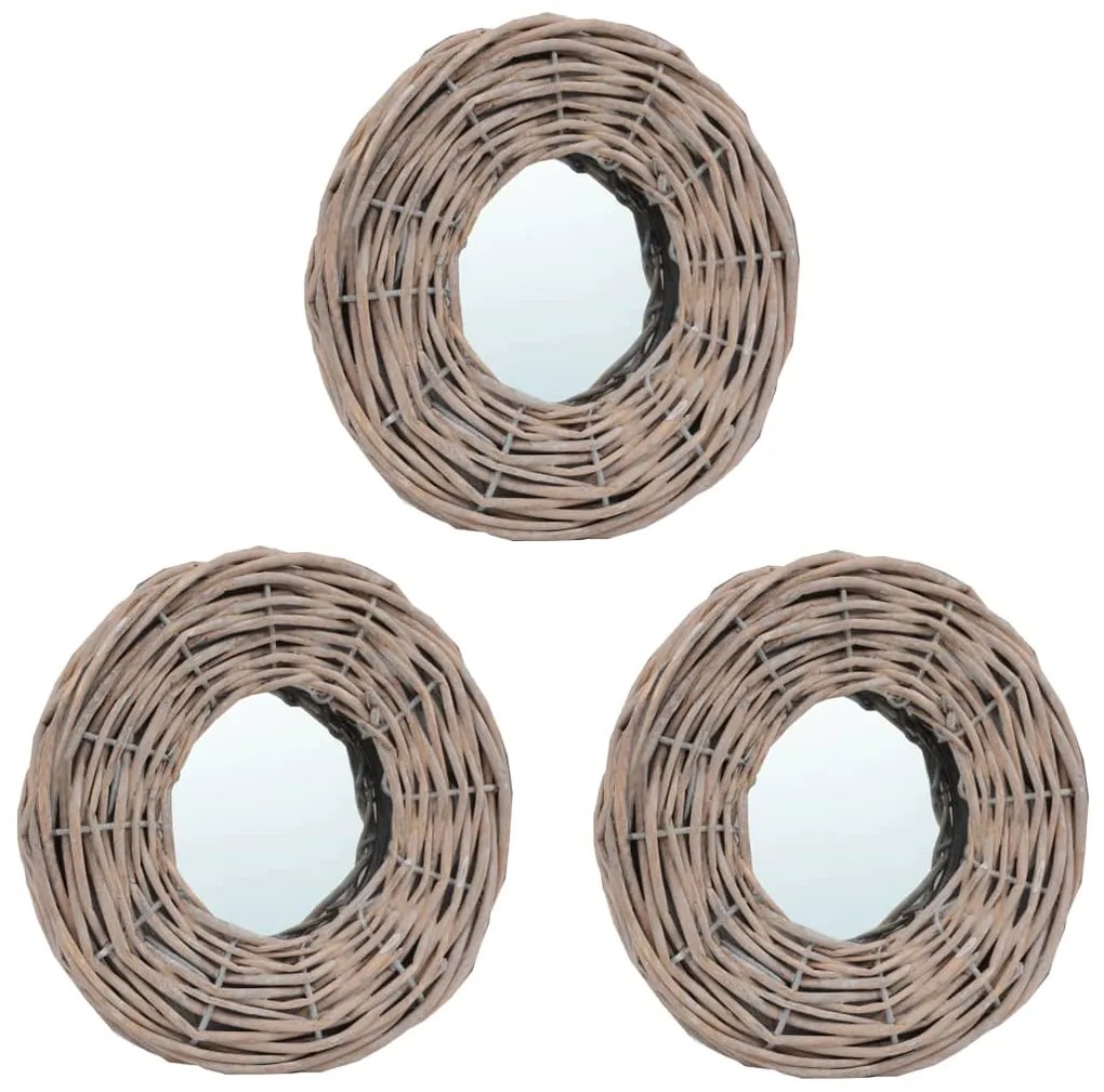 vidaXL Espelhos 3 pcs 15 cm vime