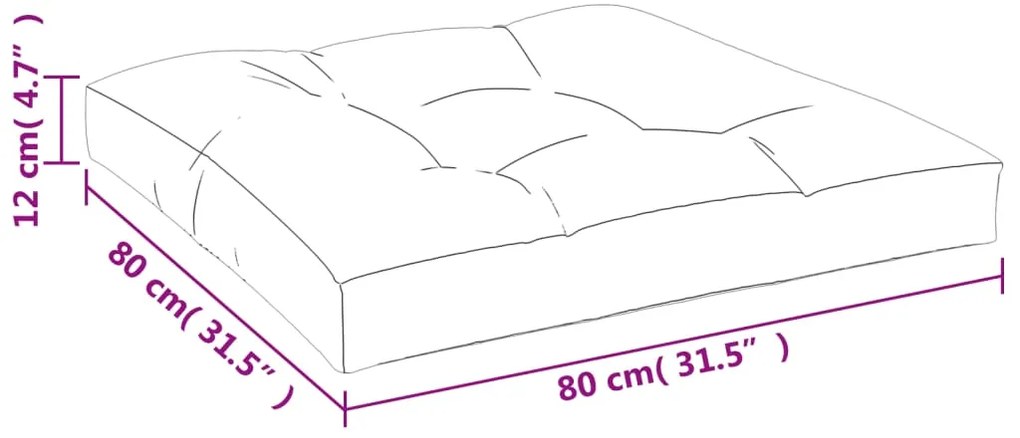 Almofadão sofá de paletes 80x80x12 cm tecido cinza-acastanhado