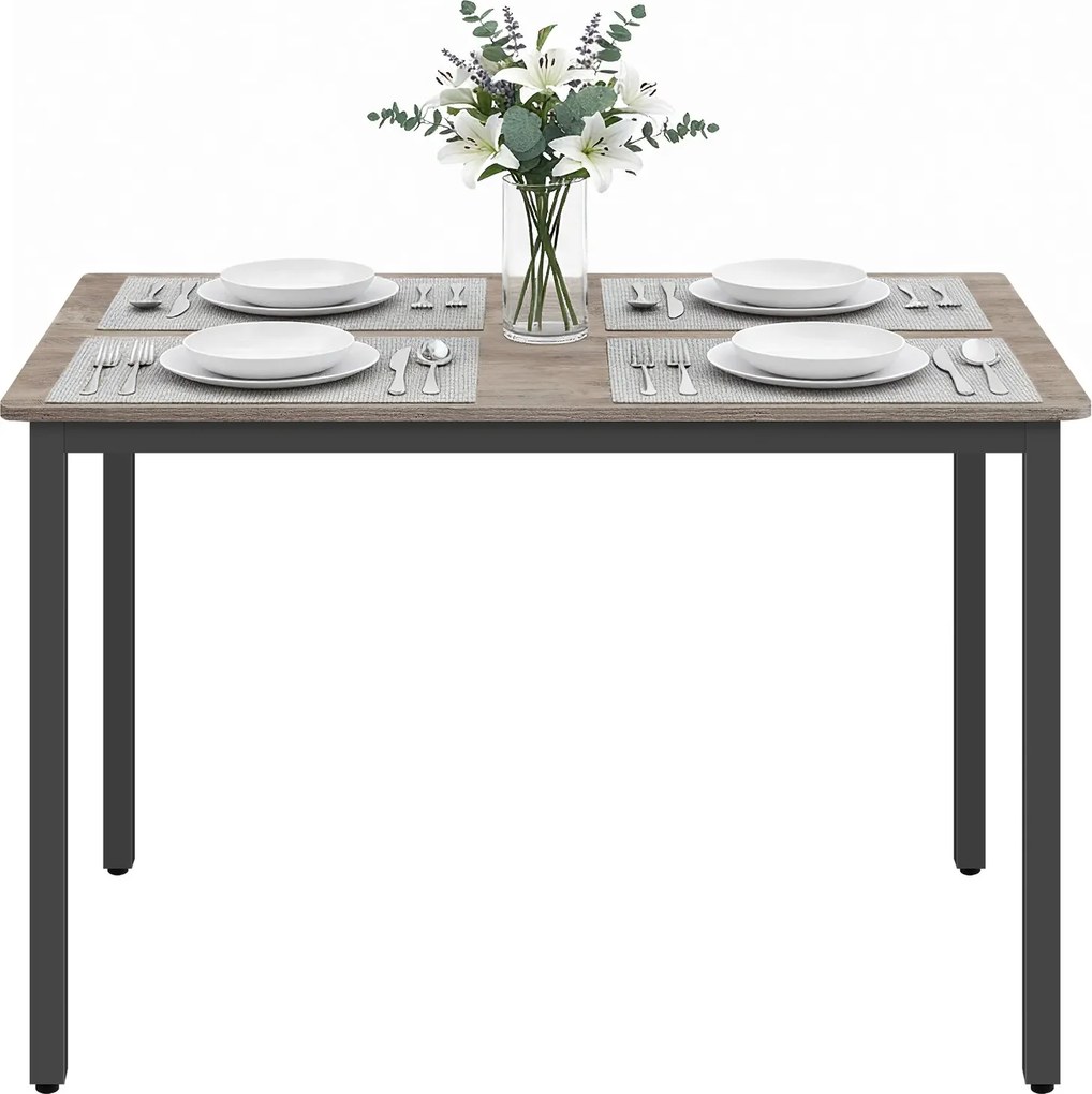 Mesa de jantar 70 x 110 x 77 cm (CADEIRAS NÃO INCLUIDAS) cinza mesclado-preto