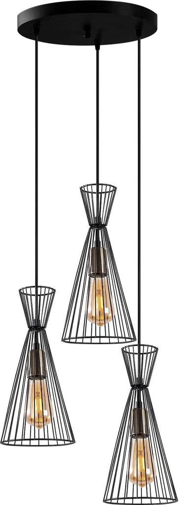 Candeeiro de Teto Teltom – Preto Antigo – 68 x 68 x 125 cm