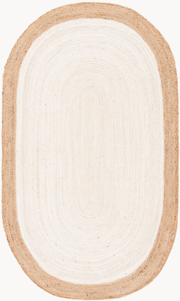 Tapete oval de juta artesanal Natural