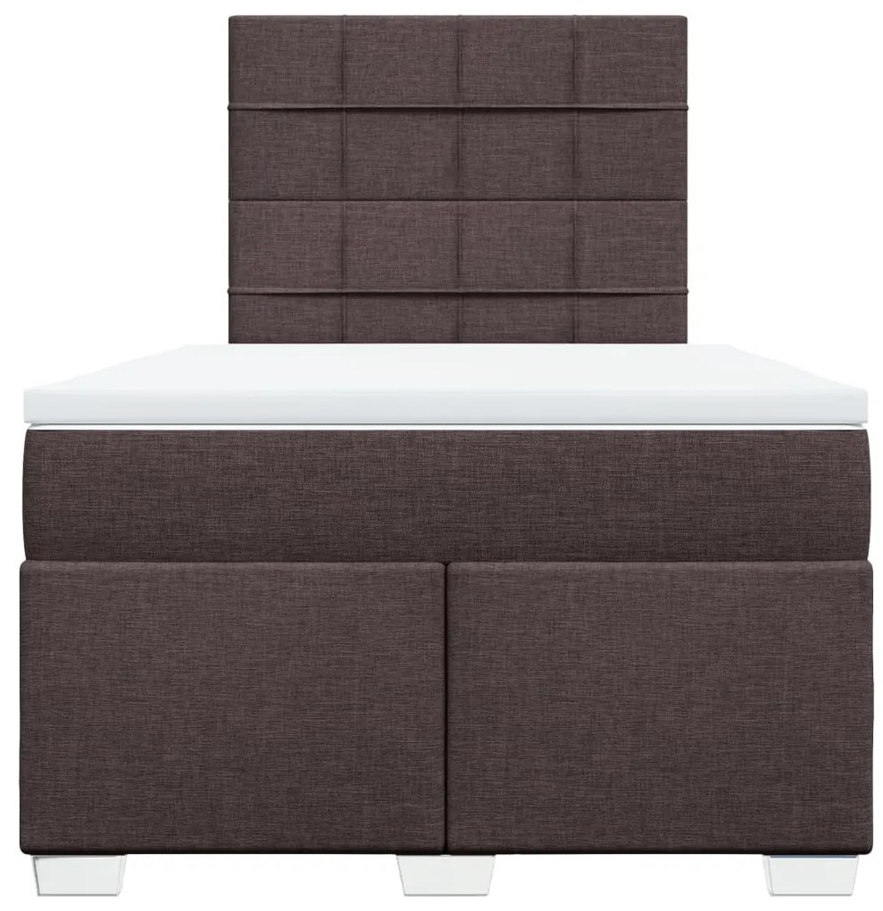 Cama com molas/colchão 120x200 cm tecido castanho-escuro