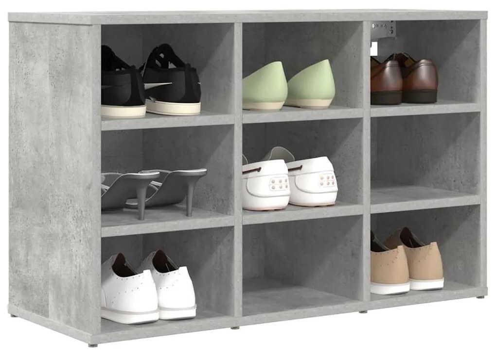 Armário de Sapatos com prateleira Cinzento cimento 103x30x51 cm