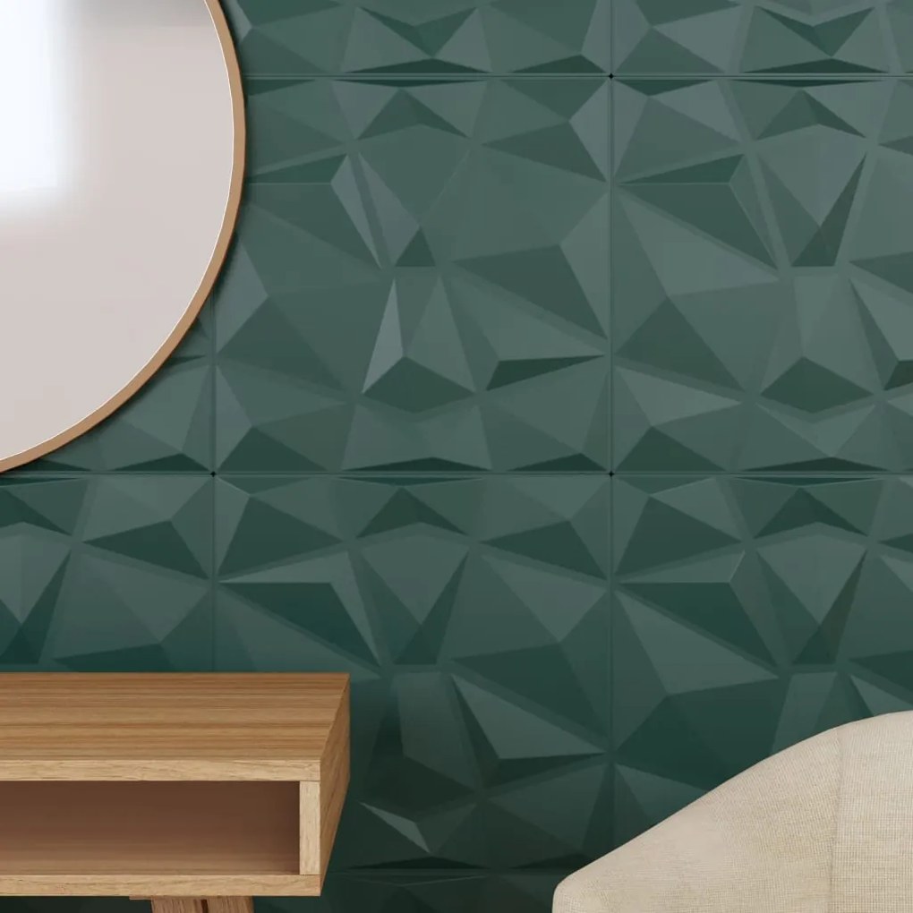 Painéis de parede 24 pcs 50x50 cm 6 m² XPS diamante verde