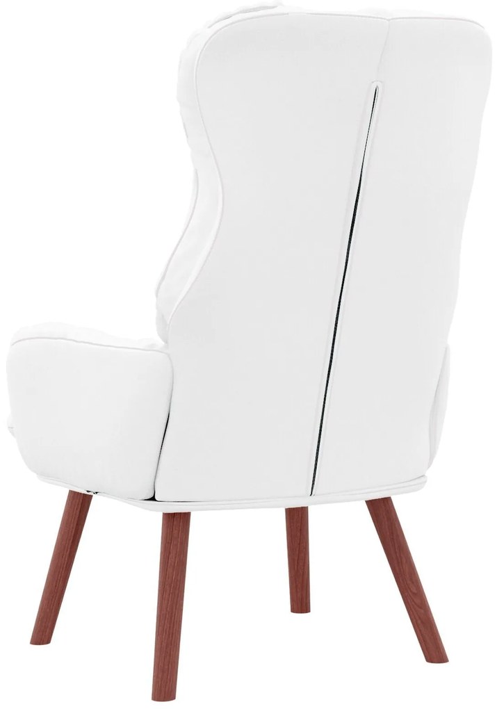 Poltrona Relaxante vidaXL em Couro Sintético Branco