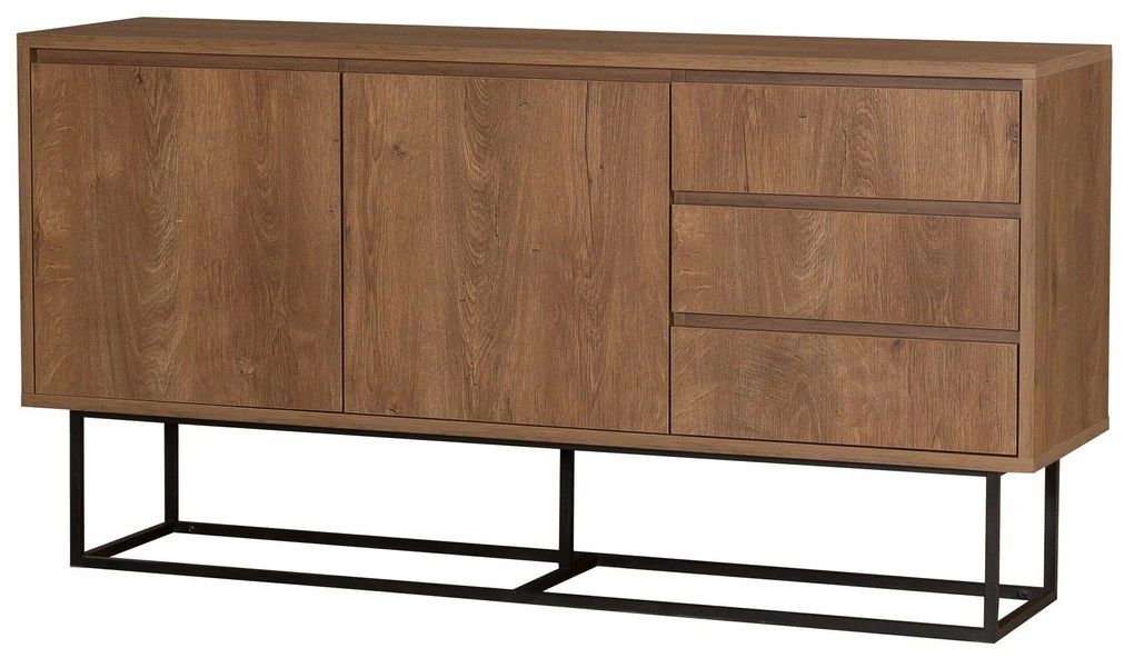 Conjunto de Mobiliário de Sala Laxus – Nogueira/Preto – 90x39x40 cm