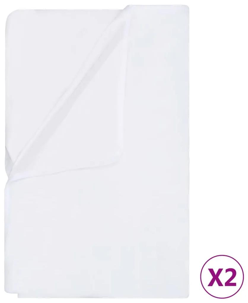 Protetores de colchão impermeáveis 2pcs 60x120cm algodão branco